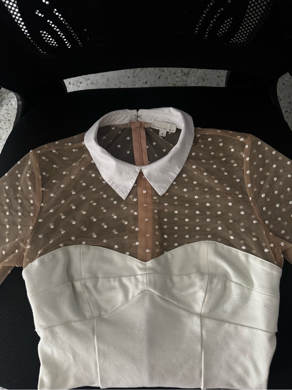 Fleur du Mal White Polkadot Bodysuit Chrishell Stause